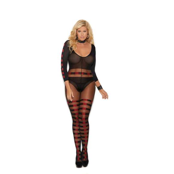 Elegant Moments Sexy Long Sleeve Bodystocking - Picture 1 of 2